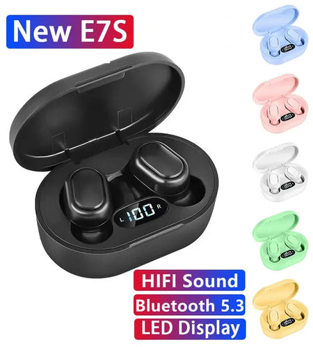 E7S TWS Wireless Headphones Bluetooth Earphone Control Sport Headset Waterproof Microphone Music Earphone Work on All Smartphone