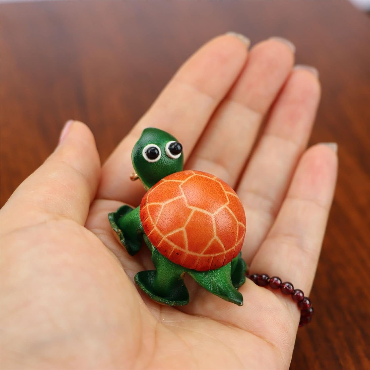 Cowhide Handmade Small Tortoise Keychain Male Cute Small Gift Girl Backpack Pendant