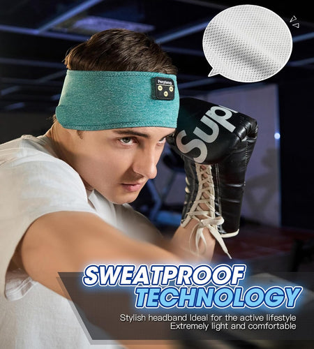 Sleep Headphones Wireless, Bluetooth Sports Headband Headphones with Ultra-Thin HD Stereo Speakers Perfect for Sleeping,Workout,Jogging,Yoga,Insomnia, Air Travel, Meditation (Green)