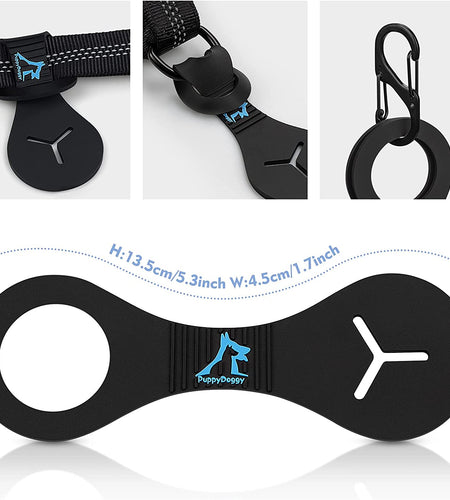 Dog Poop Bag Holder for Leash Waste Bag Carrier Dog Poop Bag Dispenser for Walking Running Bicycle Accessory 2 Pieces (Black + Pink)