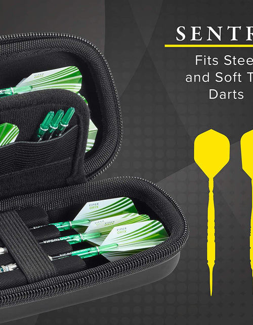 Load image into Gallery viewer, Sentry Dart Case Slim EVA Shell for Steel and Soft Tip Darts, Hold 6 Darts and Features Built-In Storage for Flights, Tips and Shafts
