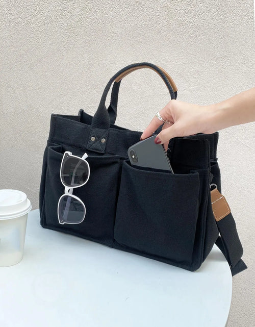 Load image into Gallery viewer, Large Capacity with Removable Bottom Canvas Tote Bag
