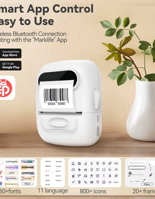 Load image into Gallery viewer, Portable Mini Printer P50 Thermal Adhesive Label Printer without Ink Bluetooth Sticker Printer Barcode Price Tag Label Maker
